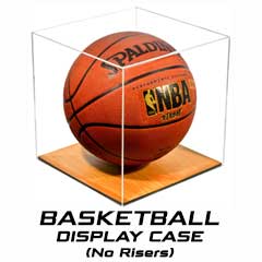 Acrylic Basketball Display Case with Wood Floor