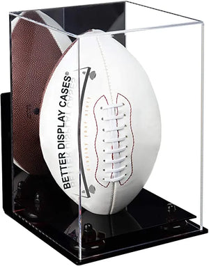 Full-Size Football Display Case Vertical - Mirror Wall Mounts (A060/B42) - Better Display Cases