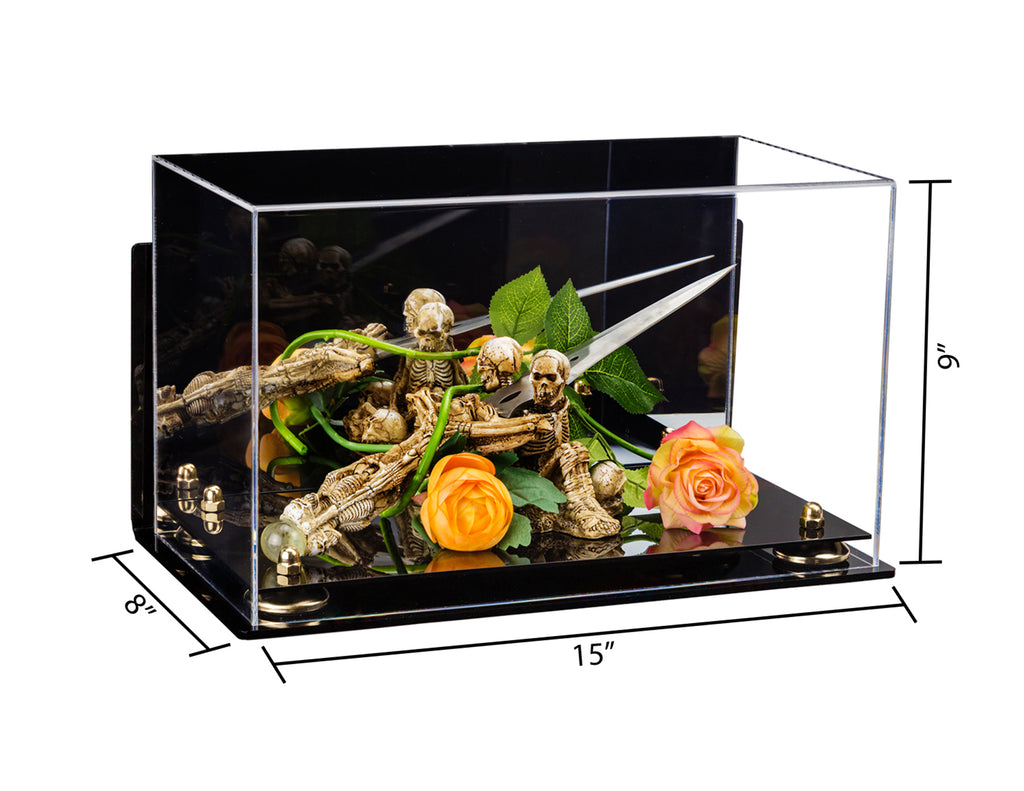 Medium Acrylic Display Case 15 X8 X9 W Mirror Wall Mount Black Bas Better Display Cases