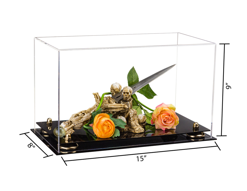 Medium Acrylic Display Case 15 X8 X9 W Black Base A013 V11 Better Display Cases