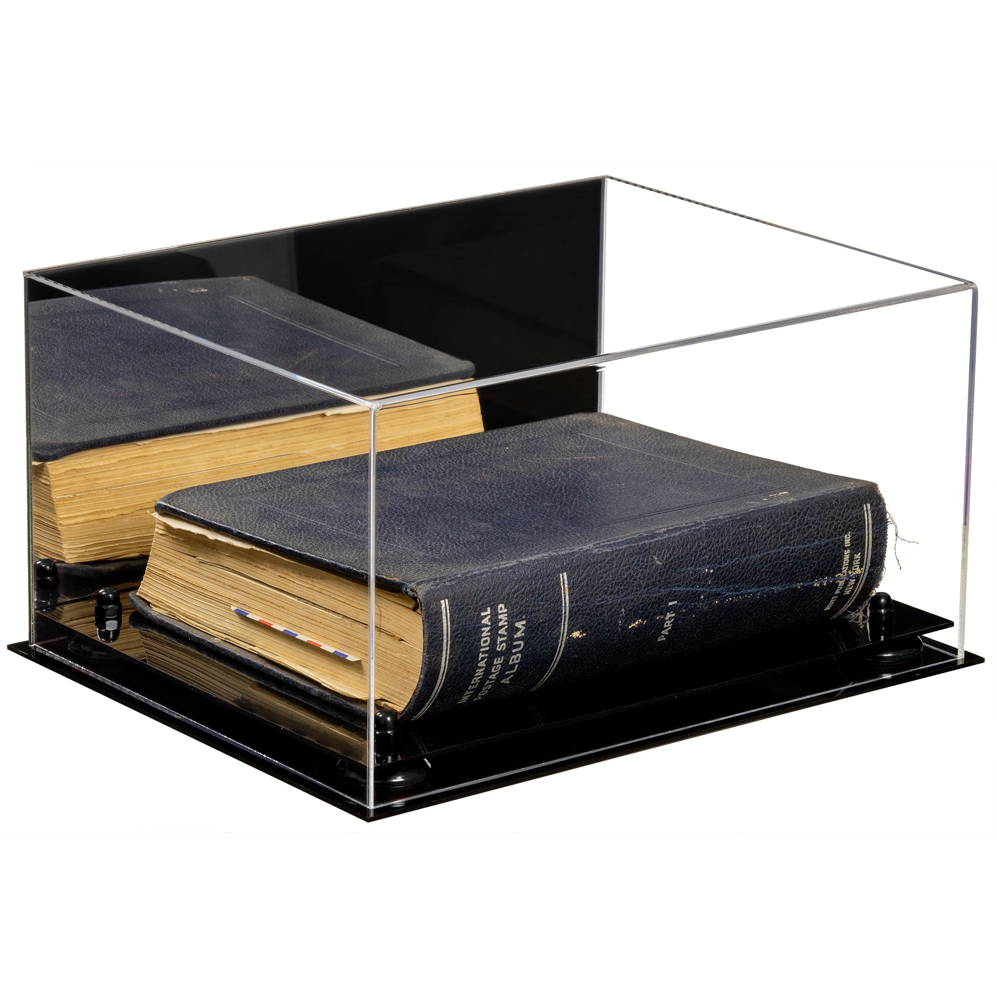 Book Display Case with Risers 15.25 X 12 X 8 - Mirror (A026/V12) - Better Display Cases product image