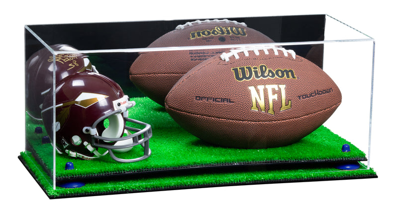 Full-Size Football and Mini Helmet (not Full Size) Display Cases - Mirror No Wall Mount (A103/B47)