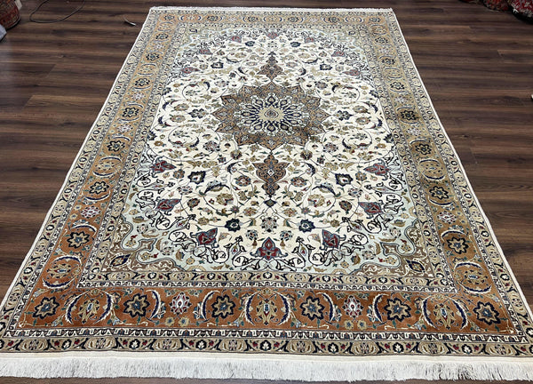 Antique Persian Carpet 7x11 Rare Blue Persian Rug, Mina-khani