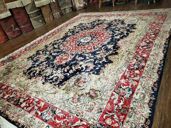 3x4 Red and Blue Turkish Silk Rug – Home and Rugs