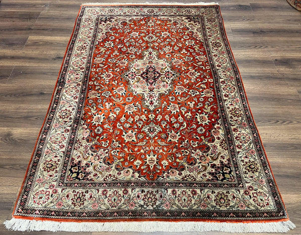 Silk Tree of Life Persian Qum Rug 3x4, Hand Knotted Vintage Carpet, Cr –  Jewel Rugs