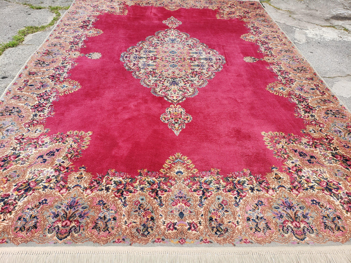 10x14-karastan-rug-red-medallion-kirman-762-wool-karastan-carpet-vint