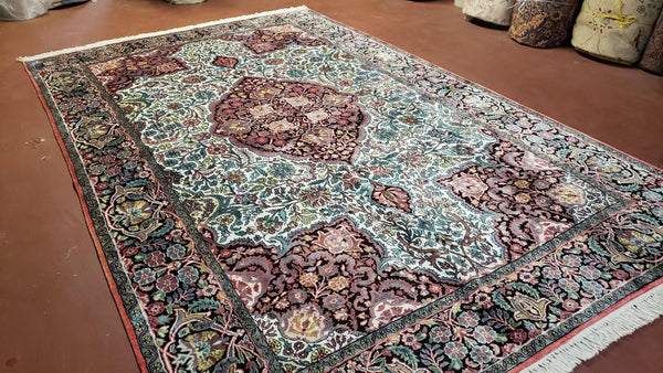 Silk Tree of Life Persian Qum Rug 3x4, Hand Knotted Vintage Carpet, Cr –  Jewel Rugs