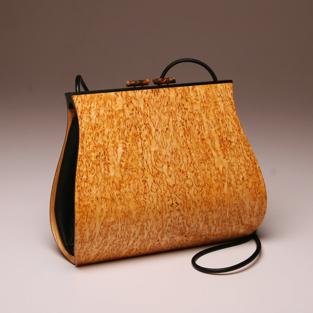 Aristea Large Handbag-Single Strap-Book-Matched Karelian Birch Burl (C –  Hammill Diebolt Studio