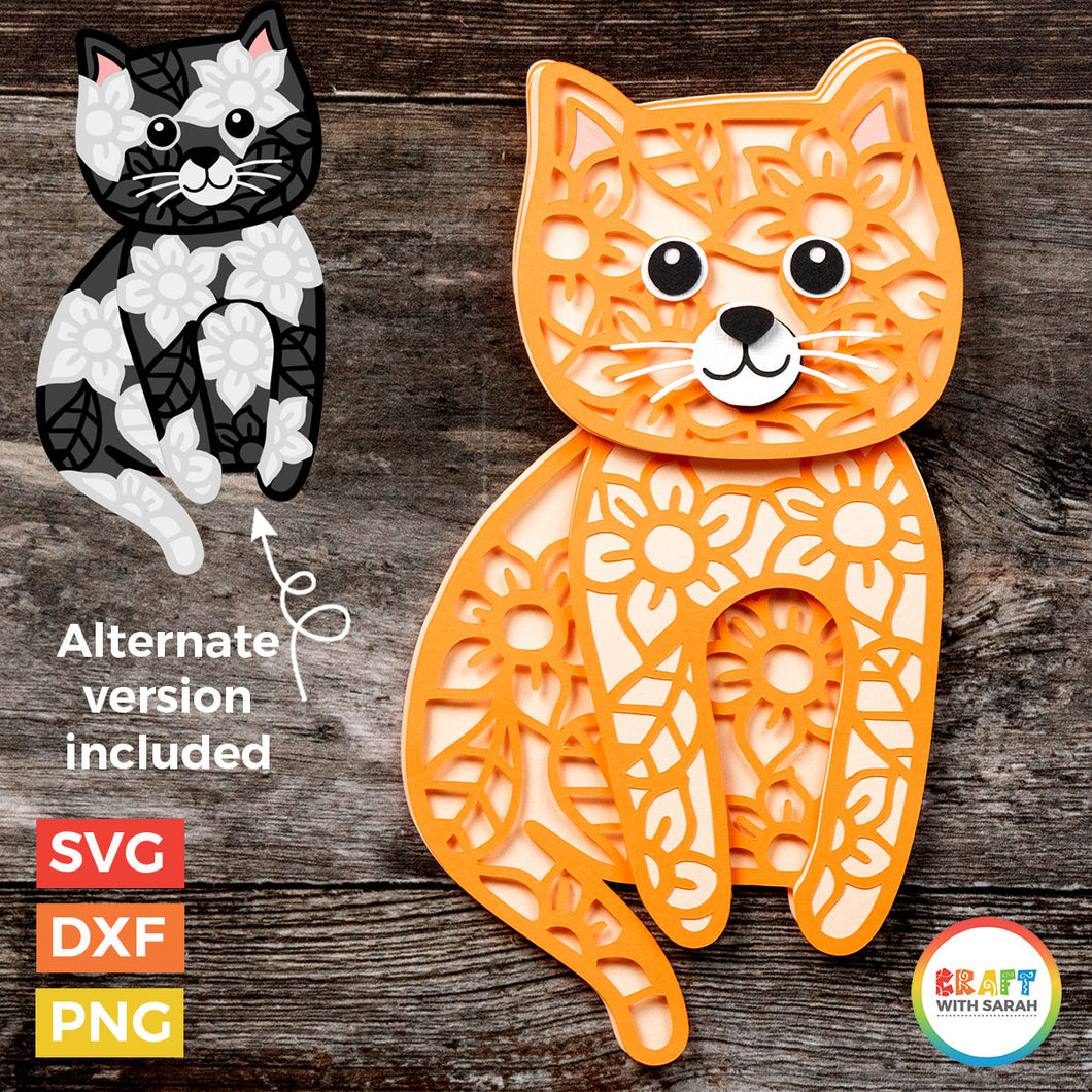 Download Cat Layered Svg Layered Shorthaired Cat Cutting File Craft With Sarah