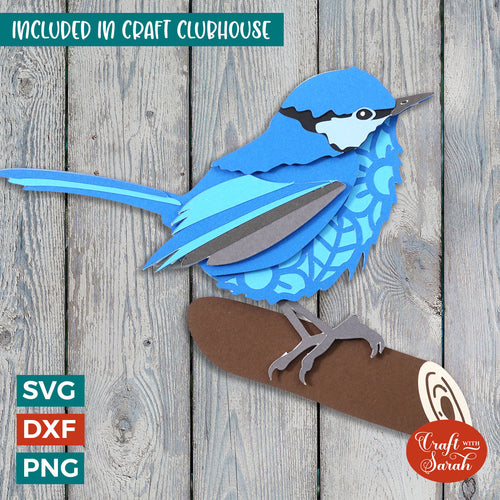 Winter Birds - Blue Jay [SVG, DXF], Cutting Machine & Laser Cutting  Designs