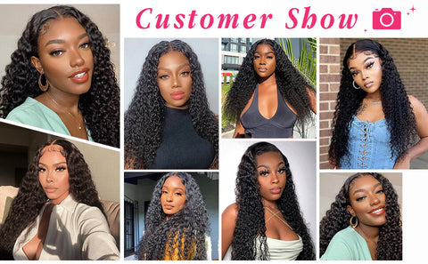 Lace Front Wigs Real Wave Human Hair 13x4 Lace Frontal Wig Pre Plucked Brazilian Natural Colour (24 Inch)