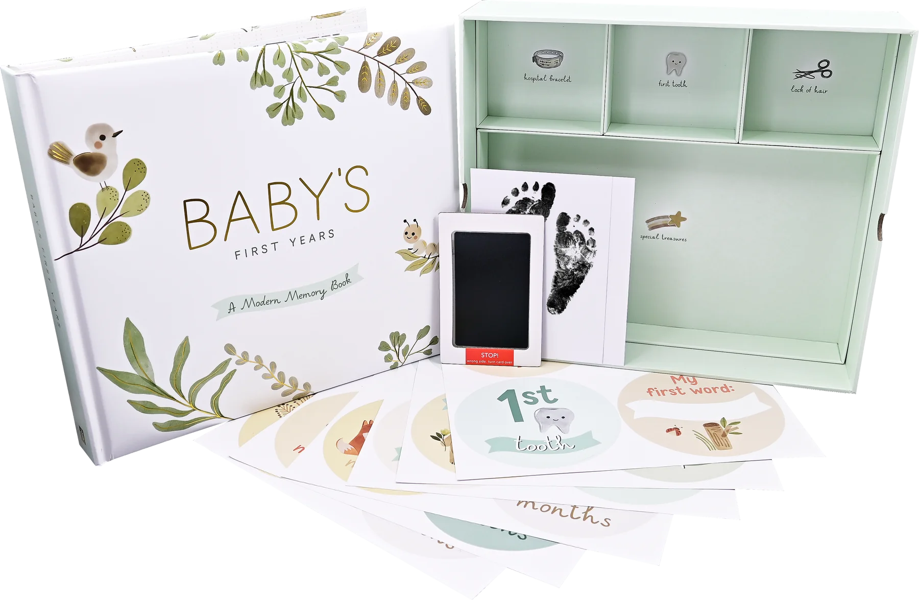 BABY'S FIRST YEARS-A MODERN MEMORY BOOK WITH KEEPSAKE BOX