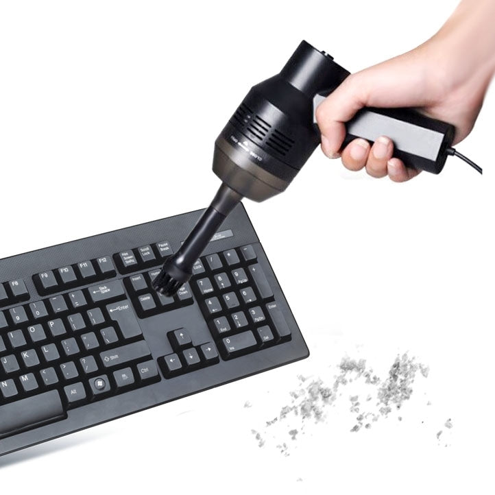 Afbeelding van HK-6019A 3.5W Portable USB Powerful Suction Cleaner Computer Keyboard Brush Nozzle Dust Collector Handheld Sucker Clean Kit for Cleaning Laptop PC / Pets, USB Cable Length: 1.8m, DC 5V(Black)