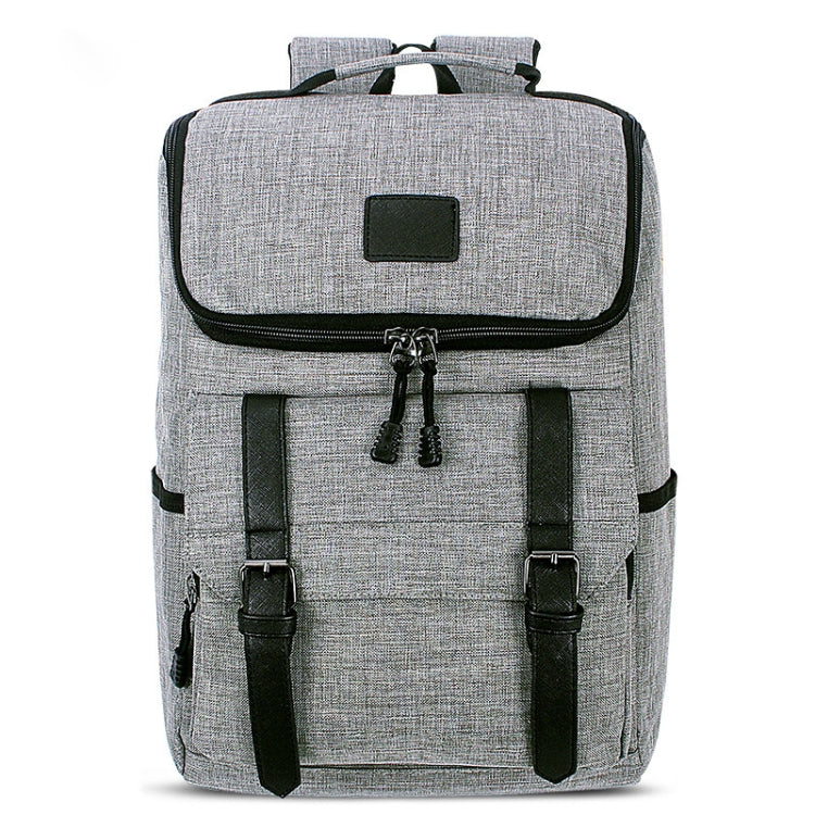 Afbeelding van Universal Multi-Function Canvas Laptop Computer Shoulders Bag Leisurely Backpack Students Bag, Size: 43x30x14cm, For 15.6 inch and Below Macbook, Samsung, Lenovo, Sony, DELL Alienware, CHUWI, ASUS, HP(Grey)