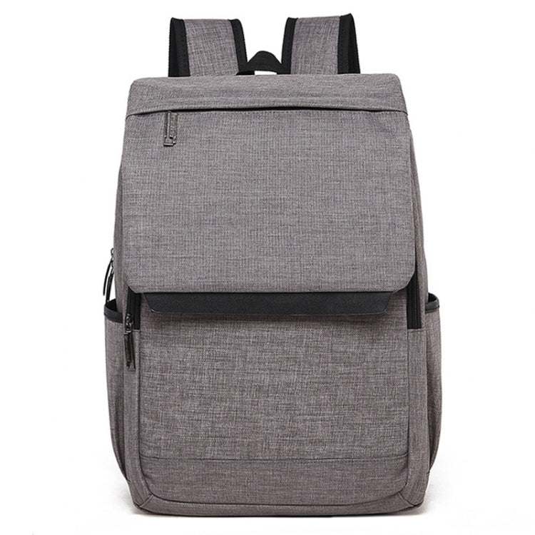 Afbeelding van Universal Multi-Function Canvas Laptop Computer Shoulders Bag Leisurely Backpack Students Bag, Size: 42x30x12cm, For 15.6 inch and Below Macbook, Samsung, Lenovo, Sony, DELL Alienware, CHUWI, ASUS, HP(Light Grey)