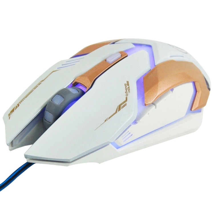 Afbeelding van iMICE V6 LED Colorful Light USB 6 Buttons 3200 DPI Wired Optical Gaming Mouse for Computer PC Laptop(White)