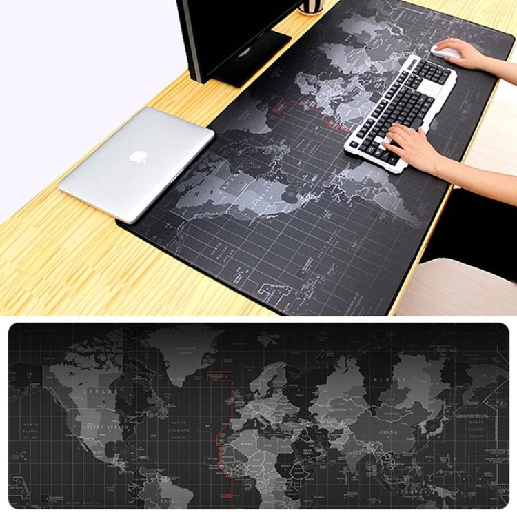 Afbeelding van Extended Large Anti-Slip World Map Pattern Soft Rubber Smooth Cloth Surface Game Mouse Pad Keyboard Mat, Size: 80 x 30cm