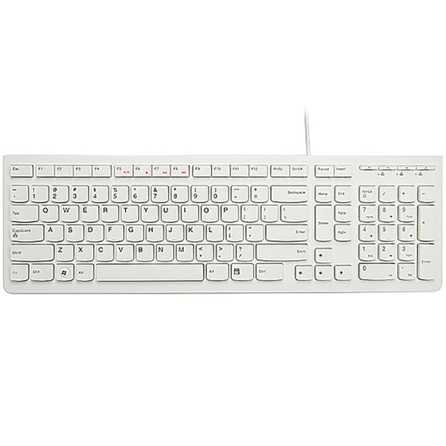 Afbeelding van Lenovo K5819 Office Simple Ultra-thin Wired Keyboard (White)