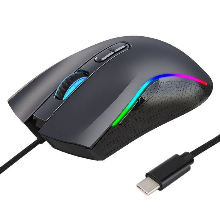 Afbeelding van HXSJ A869 Type-C 7200dpi 6-modes Adjustable 7-keys RGB Light Wired Game Mouse