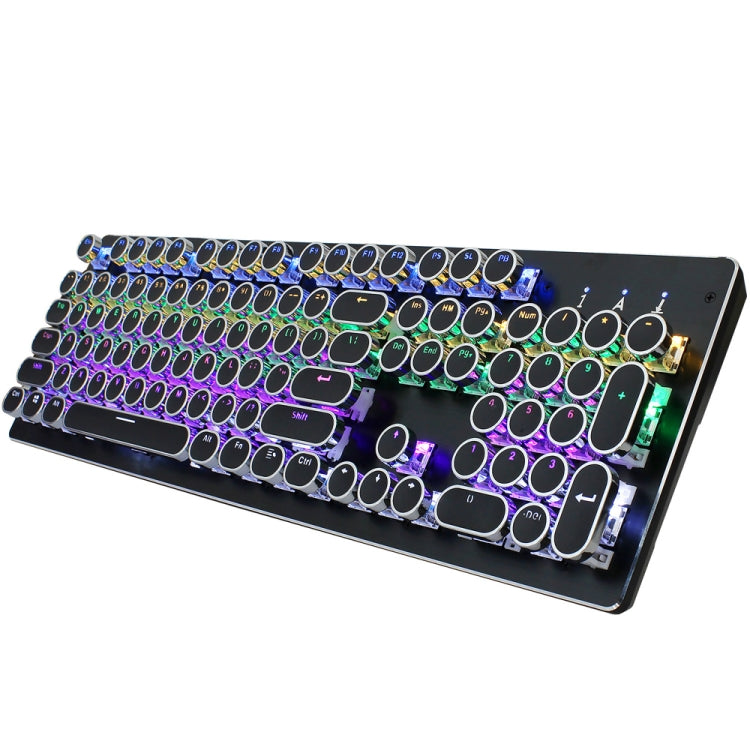 Afbeelding van HXSJ V800 Punk Round Cap 104 Keys Colorful Backlit Blue Axis Mechanical Wired Gaming Keyboard for Computer PC Laptop(Black)