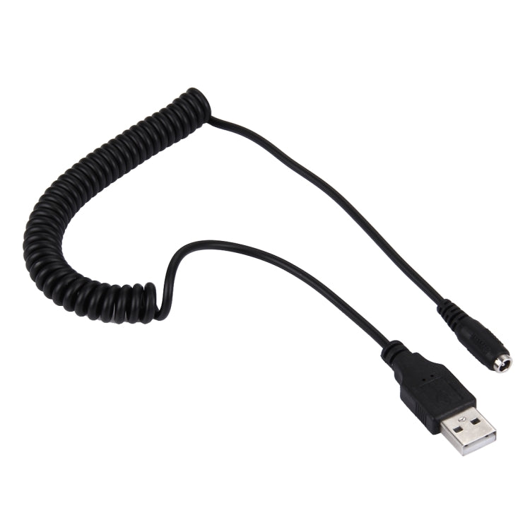 Afbeelding van USB 2.0 Male to 3.5 x 1.35mm Female Interfaces Power Adapter Spring Coiled Cable for Laptop Notebook, Length: 40-100cm