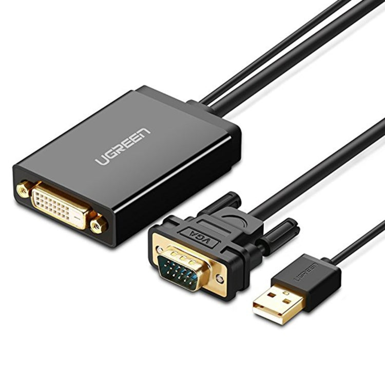 Afbeelding van UGREEN MM119 1080P Full HD VGA to DVI (24+1) Male to Female Adapter Cable for Computer, PC, Laptop, HDTV, Projector, DVD Graphics Card and More VGA / DVI Enabled Devices, Cable Length: 50cm