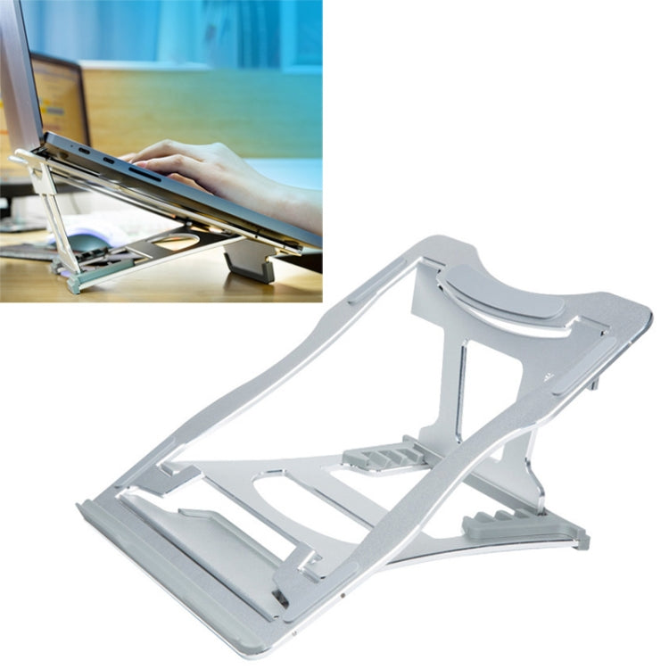 Afbeelding van Aluminum Alloy Cooling Holder Desktop Portable Simple Laptop Bracket, Six-stage Support, Size: 21x26cm (Silver)