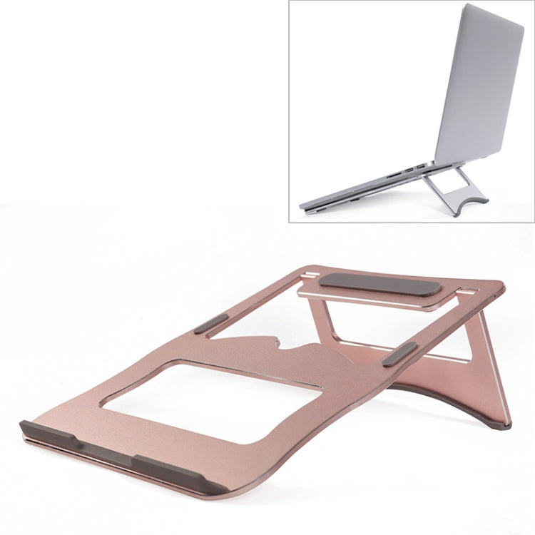 Afbeelding van Aluminum Alloy Cooling Holder Desktop Portable Simple Laptop Bracket, Two-stage Support, Size: 21x26cm (Rose Gold)