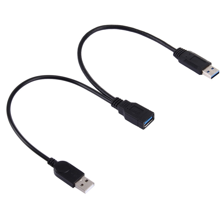 Afbeelding van 2 in 1 USB 3.0 Female to USB 2.0 + USB 3.0 Male Cable for Computer / Laptop, Length: 29cm