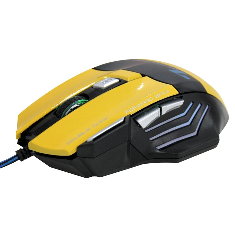 Afbeelding van 7 Buttons with Scroll Wheel 5000 DPI LED Wired Optical Gaming Mouse for Computer PC Laptop(Yellow)
