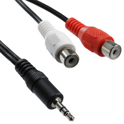 Afbeelding van 2 RCA Female to 3.5 MM Male Jack Audio Y Cable, Length: 20cm