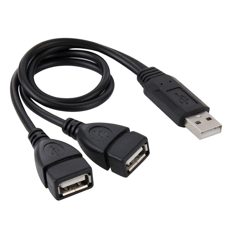 Afbeelding van USB 2.0 Male to 2 Dual USB Female Jack Adapter Cable for Computer / Laptop, Length: About 30cm(Black)