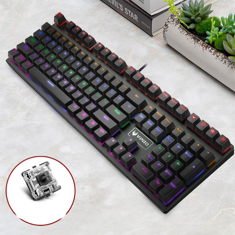 Afbeelding van Rapoo V700S 104 Keys Mixed Color Backlight USB Wired Game Computer Without Punching Mechanical Keyboard(Black Shaft)