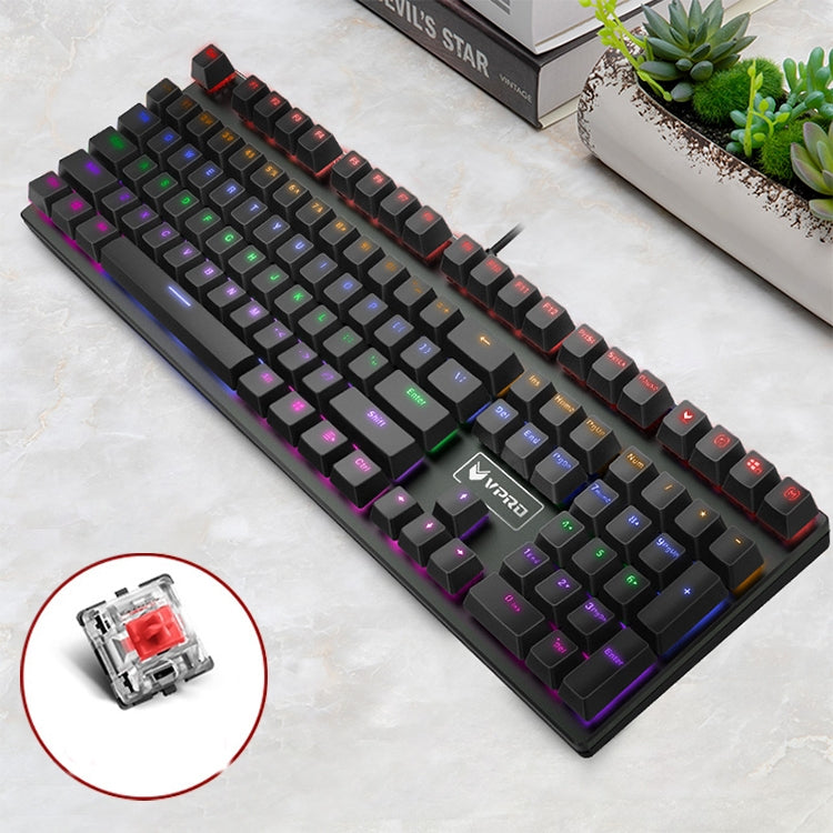 Afbeelding van Rapoo V700S 104 Keys Mixed Color Backlight USB Wired Game Computer Without Punching Mechanical Keyboard(Red Shaft)