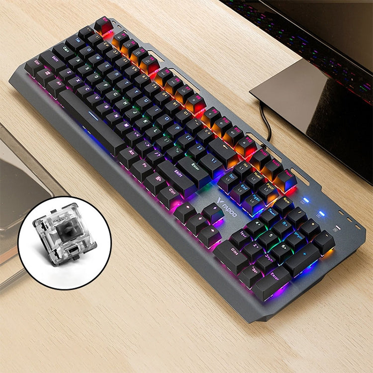 Afbeelding van Rapoo GK500 Mixed Color Desktop Laptop Computer Game Esports Office Home Typing Metal Wired Mechanical Keyboard(Black Shaft)