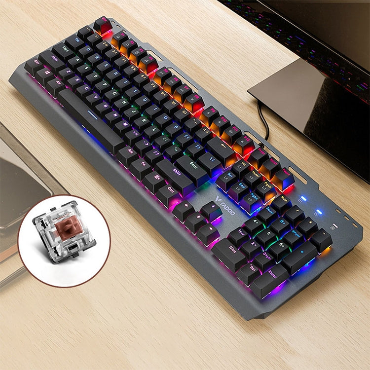 Afbeelding van Rapoo GK500 Mixed Color Desktop Laptop Computer Game Esports Office Home Typing Metal Wired Mechanical Keyboard(Tea Shaft)