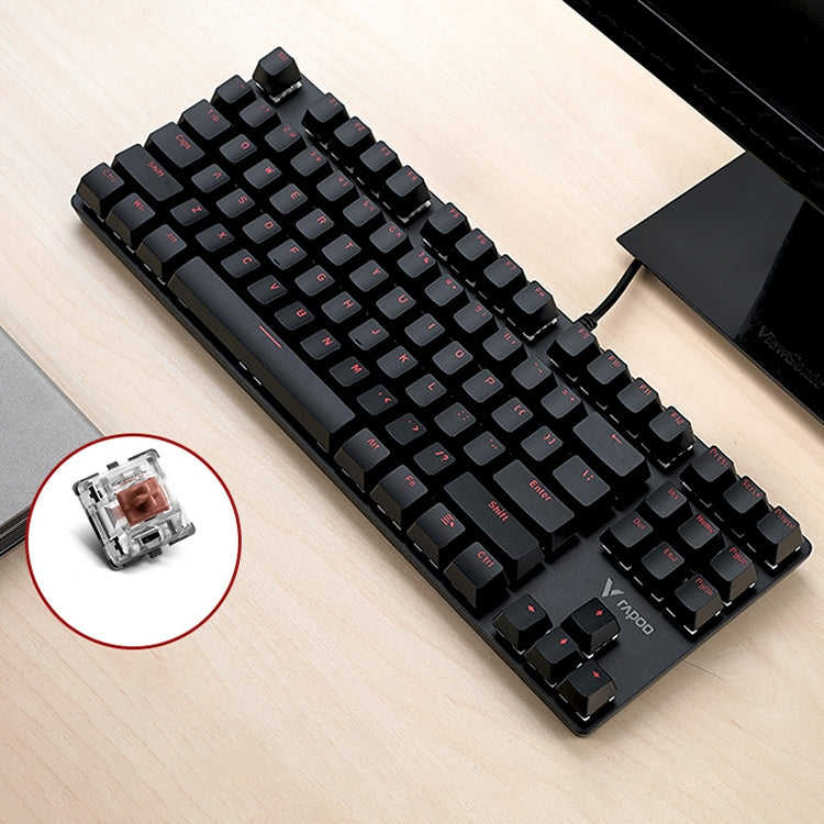 Afbeelding van Rapoo V500 87-keys Alloy Edition Desktop Laptop Computer Game Esports Office Home Typing Metal Wired Mechanical Keyboard without Backlight,(Tea Shaft)