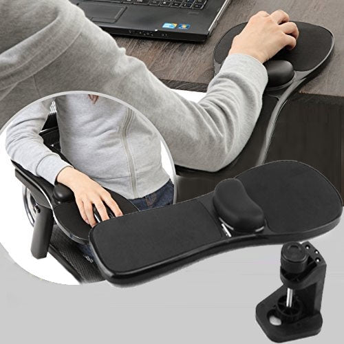 Afbeelding van Rotation Computer Desktop Laptop Mouse Tray Elbow Pad Wrist Rest Plate Support Install on Desk and Chair