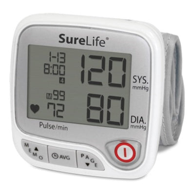 MHC SureLife Premium Talking Digital Wrist Blood Pressure Monitor, Fits wrists 5.3" to 8.7"