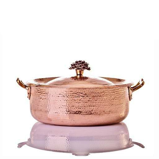 Copper Dutch Oven 10.4 qt with Flower Lid