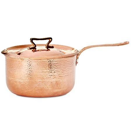 Solid Copper Cooking Pot and Lid Brass Handle 100% Copper Casserole 2 Mm  Thickness Heavy Duty Copper Kitchen Utensils 
