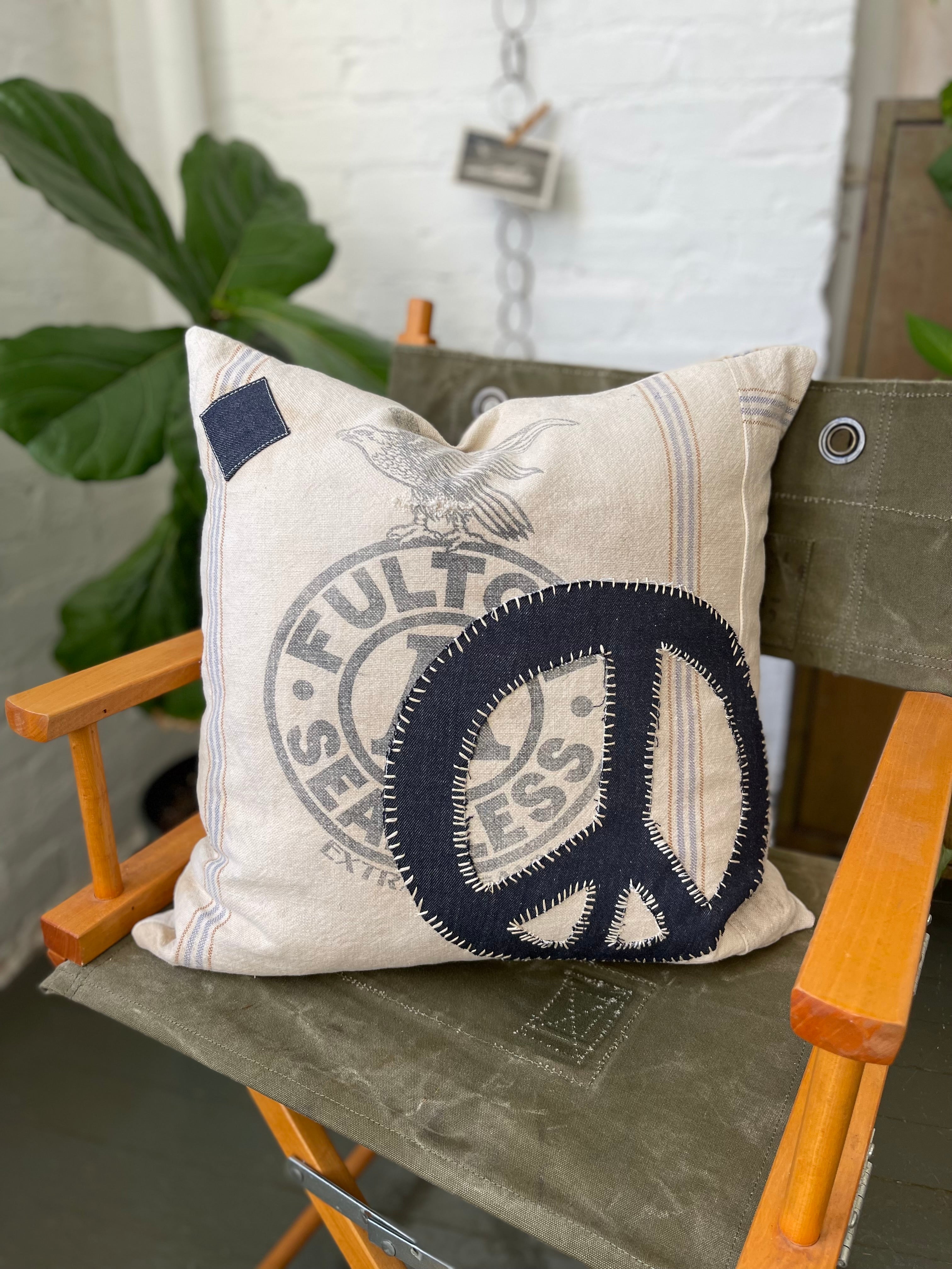 Denim & Feedsack Pillow
