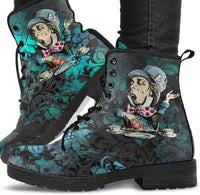 Alice's Mad Hatter  -Classic boots, combat boots, Lace up, Festival hippy boots