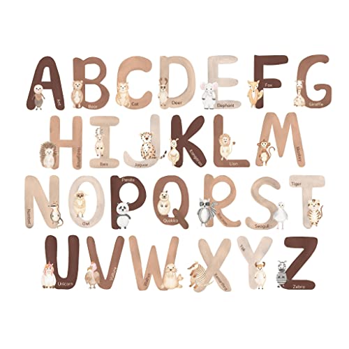 Bobasndm 2Pcs Neutral Animal Alphabet Wall Decals - 5-inch Large Alphabet  Letters for Wall | 26 English ABC Wall Stickers for Kids,ABC Wall Decor for