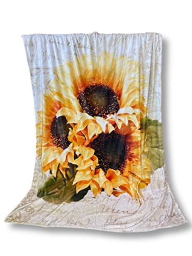 SAVANNA DECOR - Sunflower Blanket - Oversized Soft Sunflower Throw