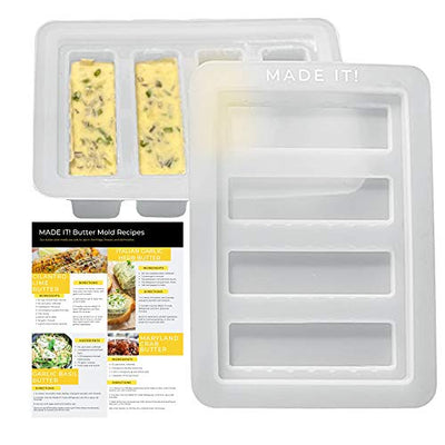 Butter Molds Silicone Butter Mold - Crystal Clear Butter Sticks Magical  Butter Tray Includes Butter Recipe Booklet Non-Stick Rectangular Mold, The  Rainmaker Family