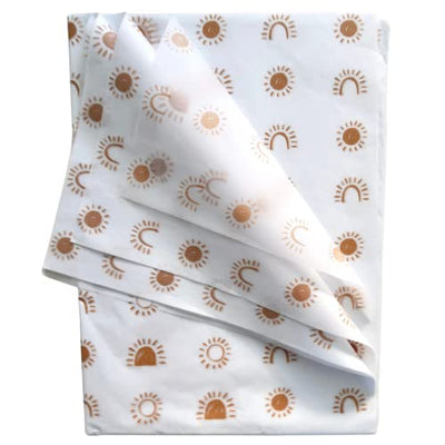 Tissue Paper for Gift Bags (25 Pack) Gold Tissue Paper for Packaging White  - Floral Wrapping Paper