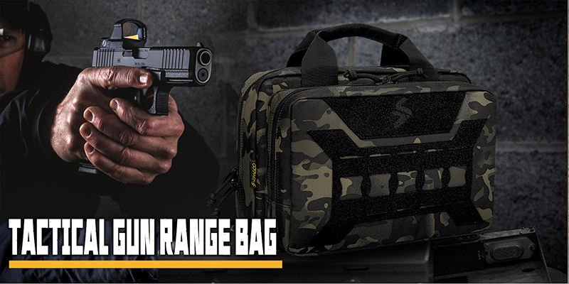 Tactical Gun Range Double Hand Gun Carrying Case with Lock