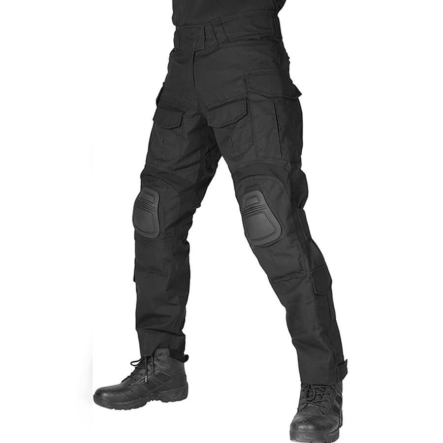 black tactical pants with knee pads