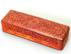 Wood Carved Pencil Box